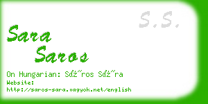 sara saros business card